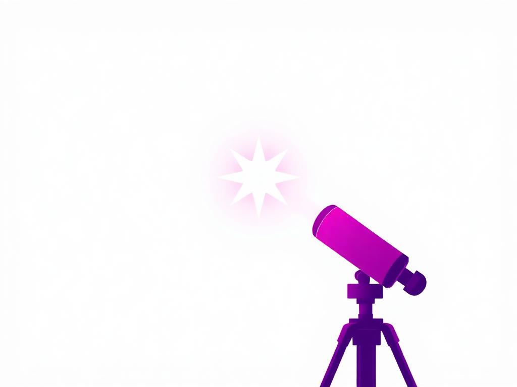Vision illustration: telescope pointing toward a bright star